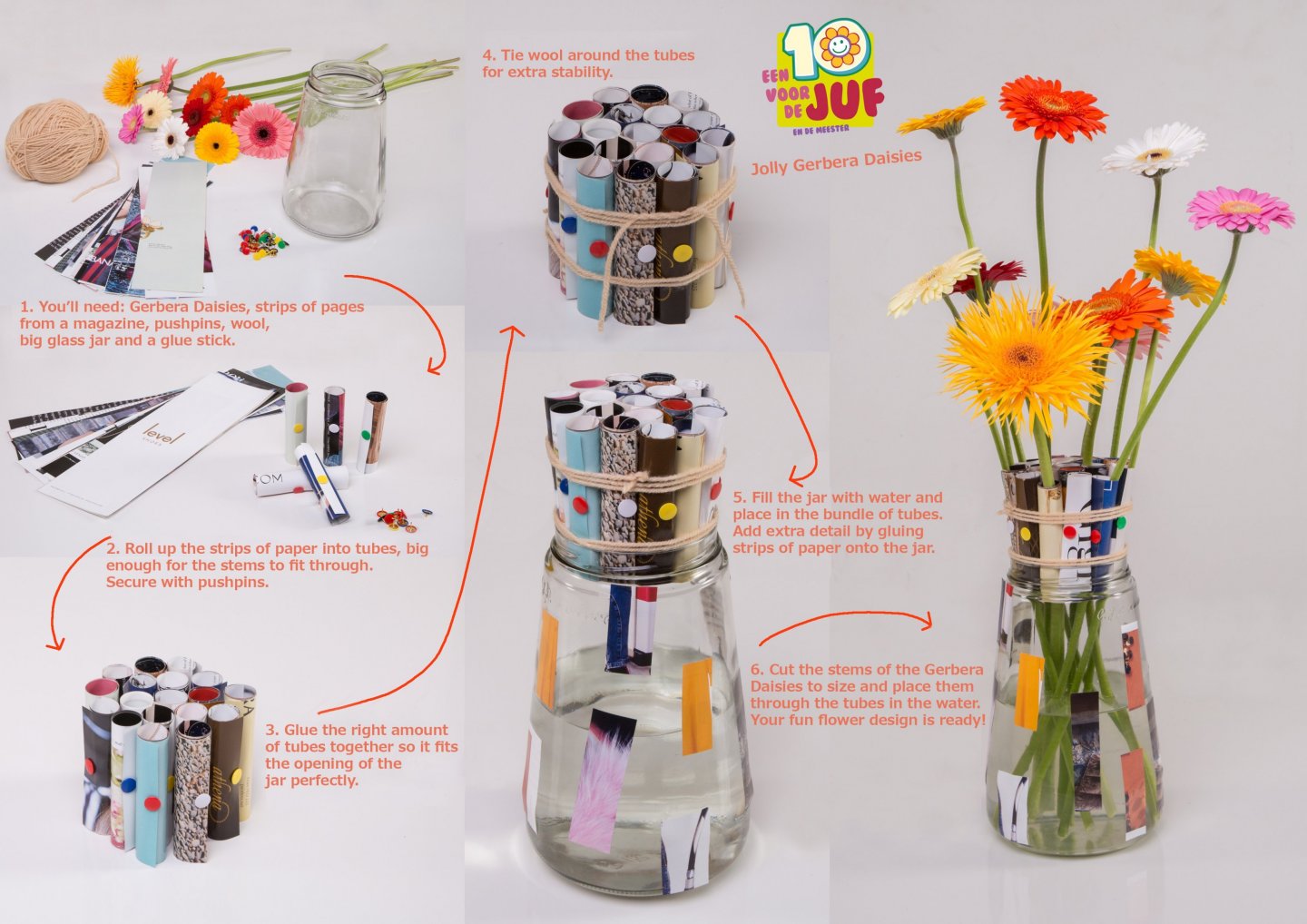 Een 10 voor de juf en meester - Verras je leraar met gezellige Gerbera's