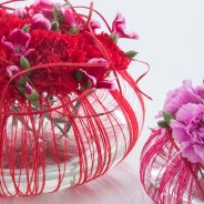 Subtle Valentine's Day arrangement with Dianthus