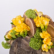 Houthakkers bloemwerk met Freesia close-up
