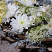 Pim van den Akker funeral flower design cascade cymbidium close up