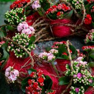 Rouwkrans met Kalanchoe planten