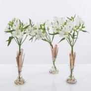 Small commercial vases with blooming Alstroemeria
