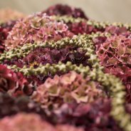 Casket cover with classic Hydrangea