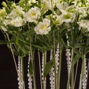 flower arrangement idea - white alstroemeria with pearls