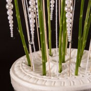 flower arrangement idea - white alstroemeria with pearls