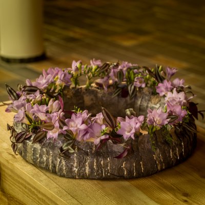 Funeral wreath with Freesia