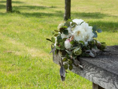 Bohemian bruidsboeket met Pioenen