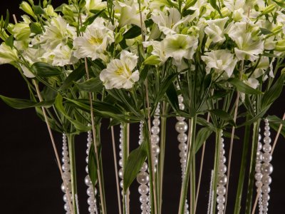 White Alstroemeria and pearls