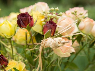 An autumnal spray rose arrangement