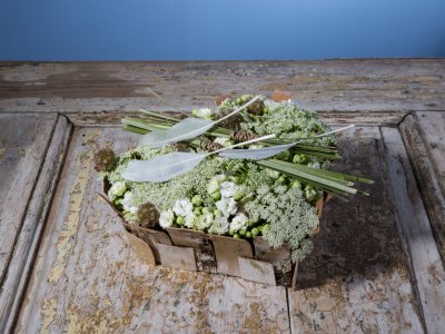 Funeral flower basket design
