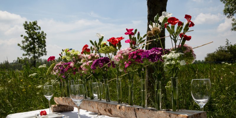 Bruidstafel aangekleed met Sparkz anjers