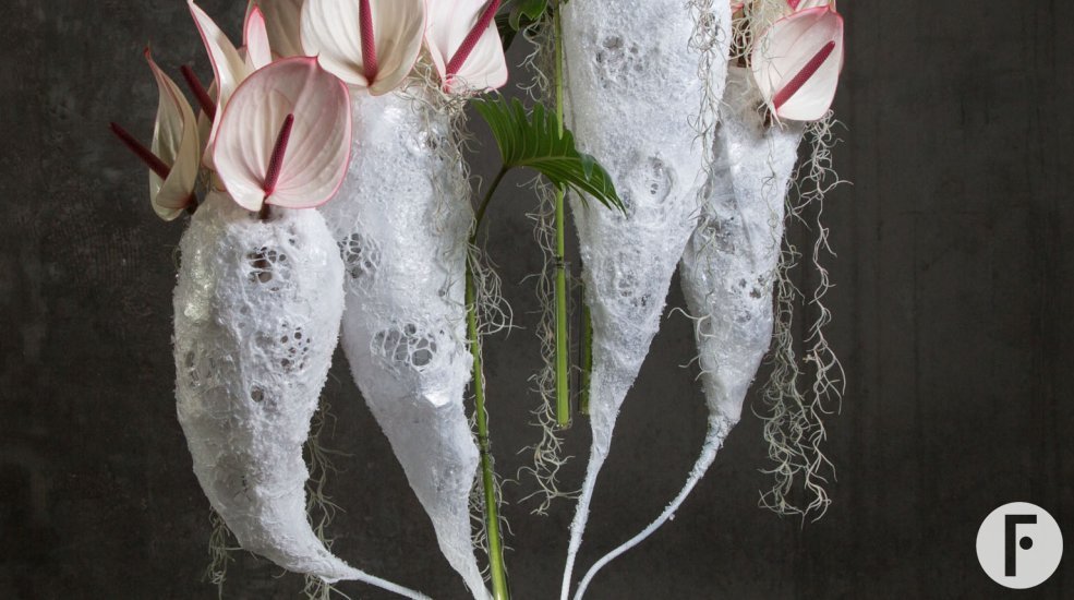 Anthurium 'Facetto' arrangement overview