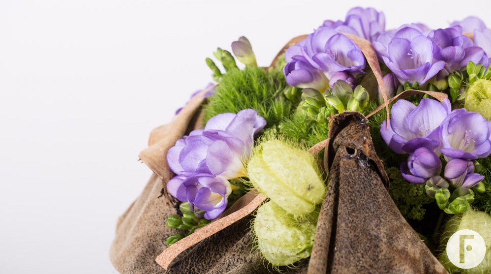 A bowl of Freesia close-up
