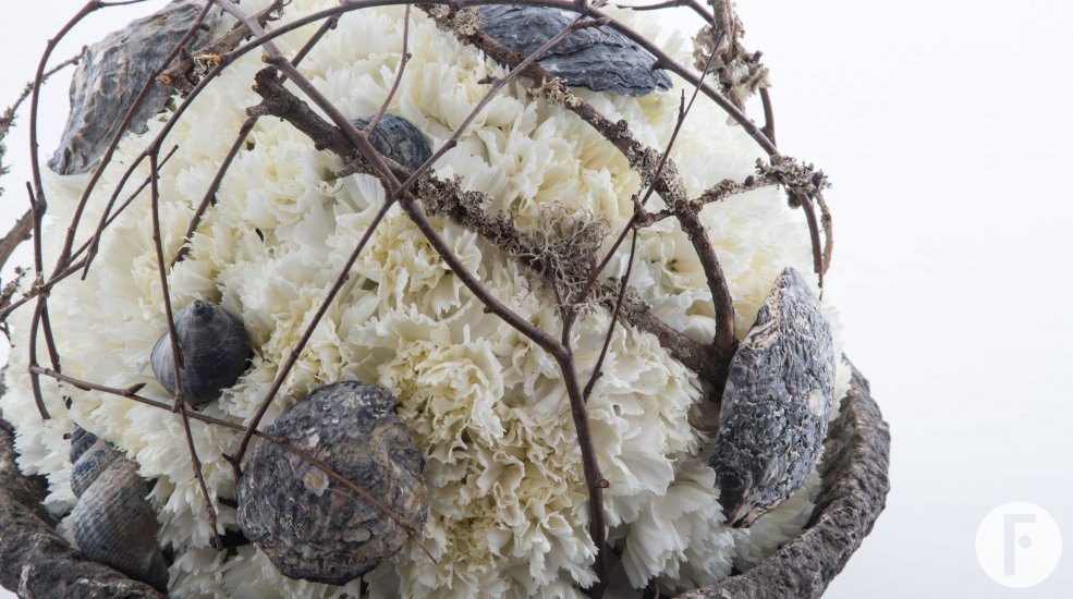 Funeral arrangement with Dianthus