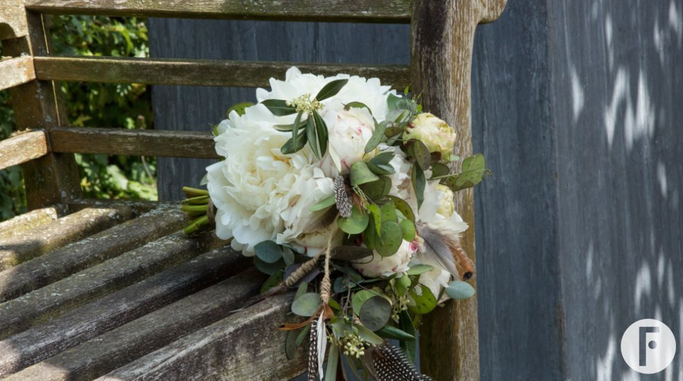 Boho bruidsboeket met Pioen 'Class act'
