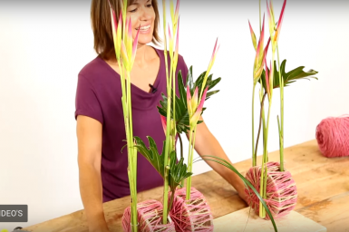 Flower arrangement with Heliconias