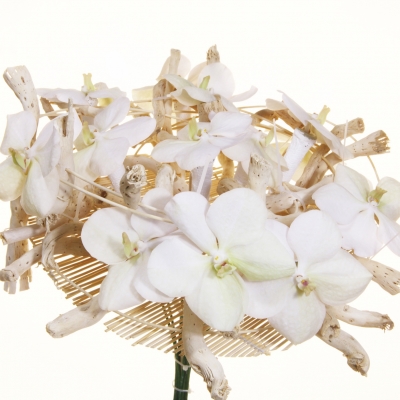 Bruidsboeket met frame en witte bloemen