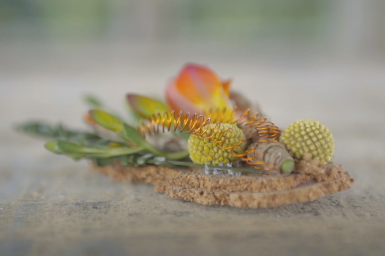 Kleurrijke bruidegom corsage 