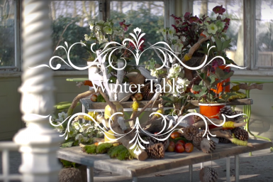 a Winter Table with Hellebores 