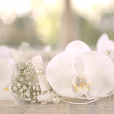 Flower crown with orchid 'Kobe'