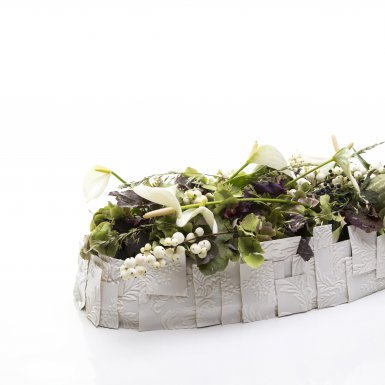 White funeral flower design