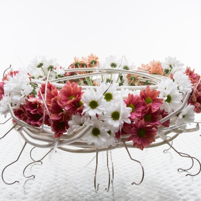 DIY style flower arrangement with Chrysanthemums