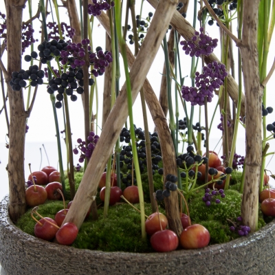 Herfstbloemwerk met Dianthus en snijheesters