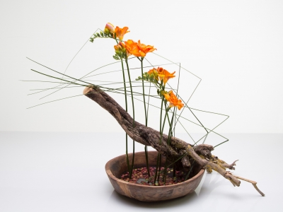 Minimalistisch bloemwerk met freesia's