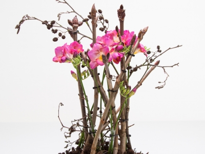 Herfstig bloemstuk met Freesia