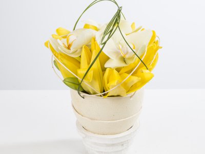 Paasarrangement met struisvogelei