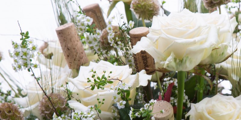 a Vintage rose arrangement