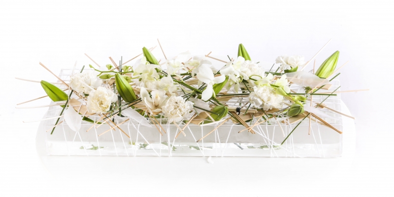 Crisp white flower design