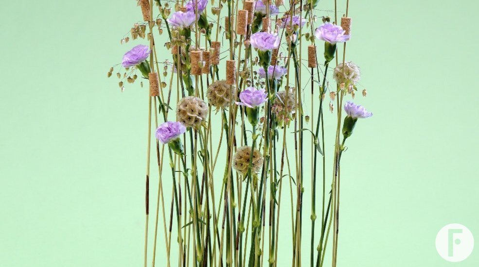 bloemwerk met Dianthus en Scabiosa